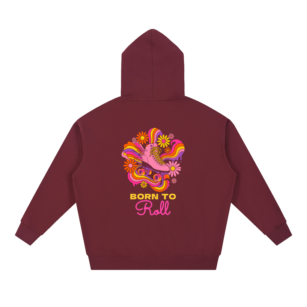 Born To Roll Hoodie, Groovy Roller Skate Sweatshirt, Retro 70s Flower Power Skating Gift