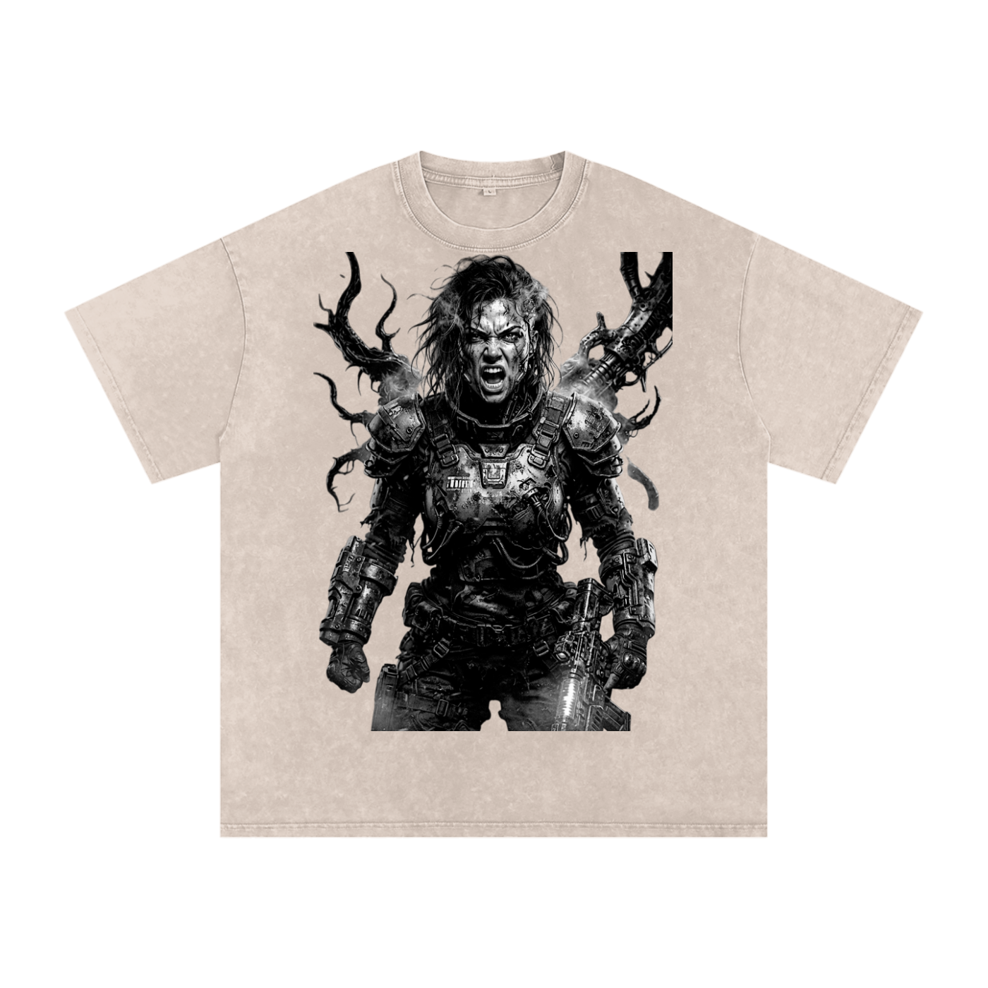 Snow Washed Oversized Cotton T-Shirt