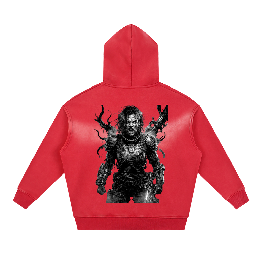 Sunfade Two-way Zipper Boxy Fleece Hoodie