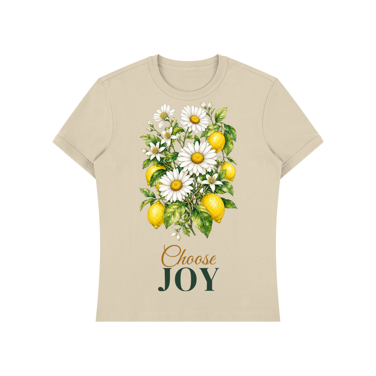 Choose Joy Shirt | Daisy Lemon Watercolor Graphic Tee for Women