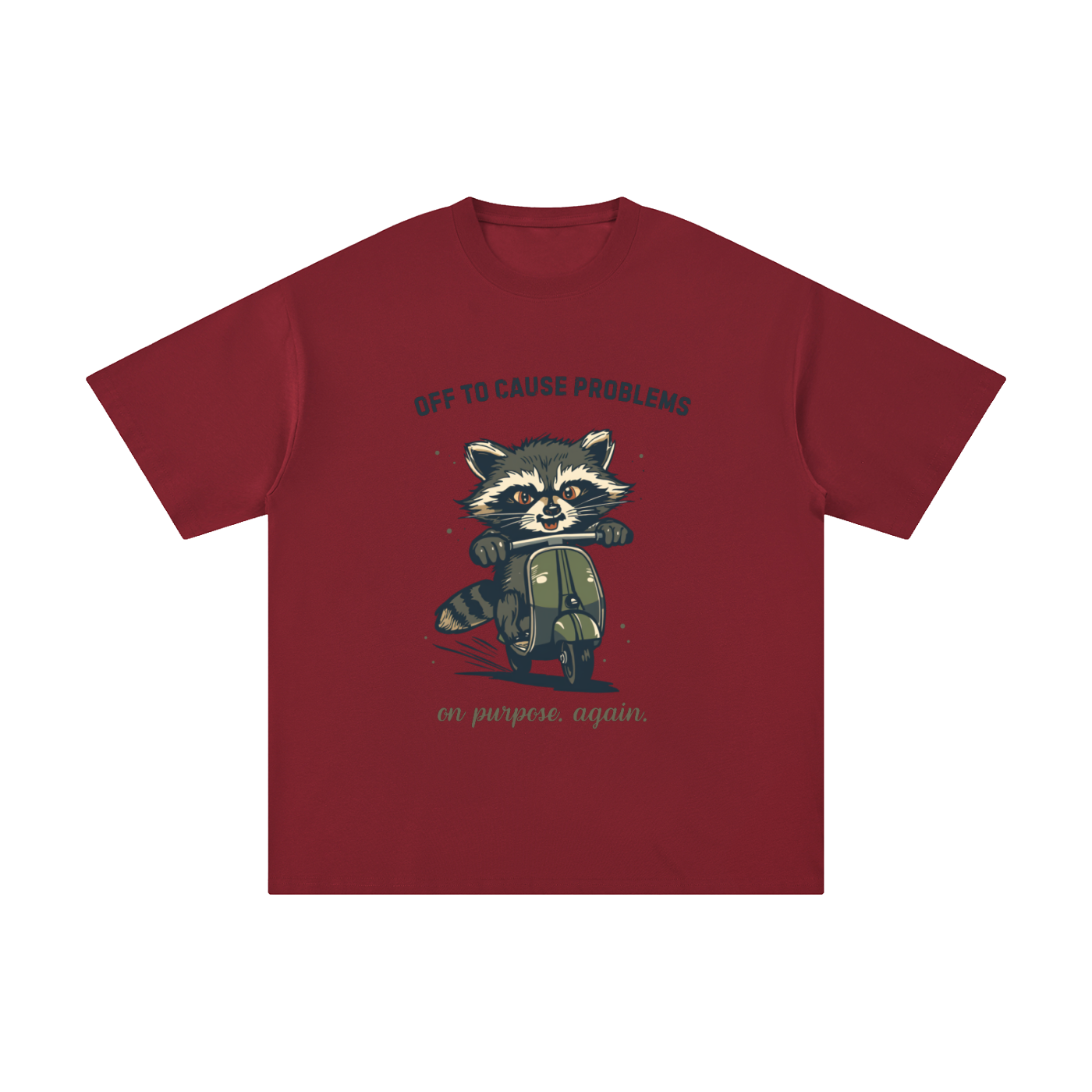 Off to Cause Problems | Funny Raccoon T-Shirt