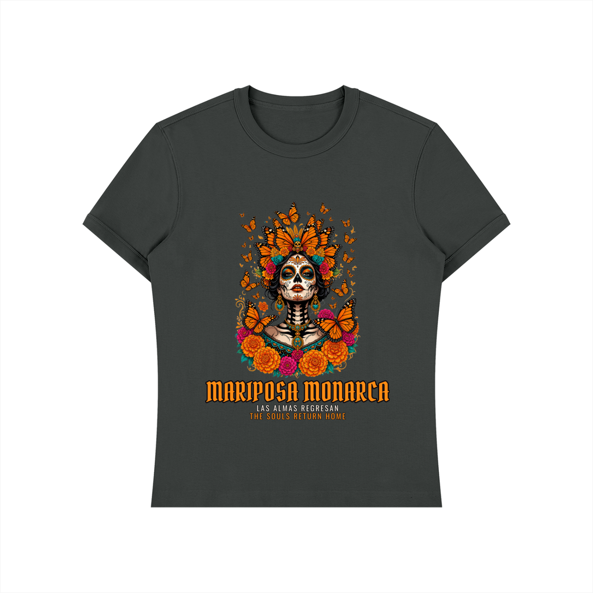 Mariposa Monarca T-Shirt | Monarch Butterfly Catrina Día de los Muertos Graphic Tee