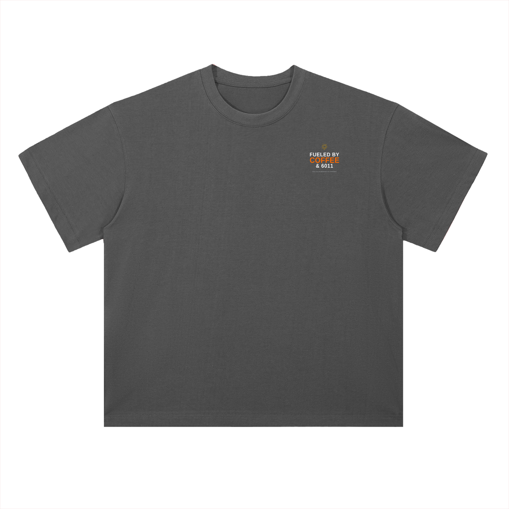 FUELED BY COFFE & 6011 Heavyweight Drop Shoulder Cotton T-Shirt