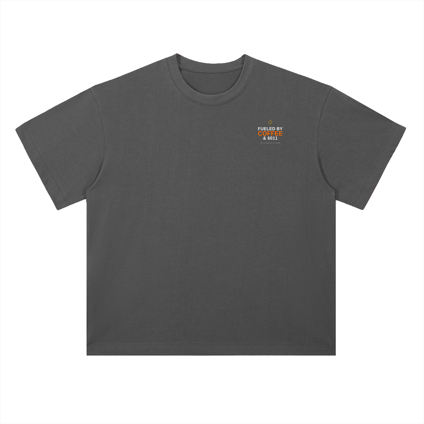 FUELED BY COFFE & 6011 Heavyweight Drop Shoulder Cotton T-Shirt