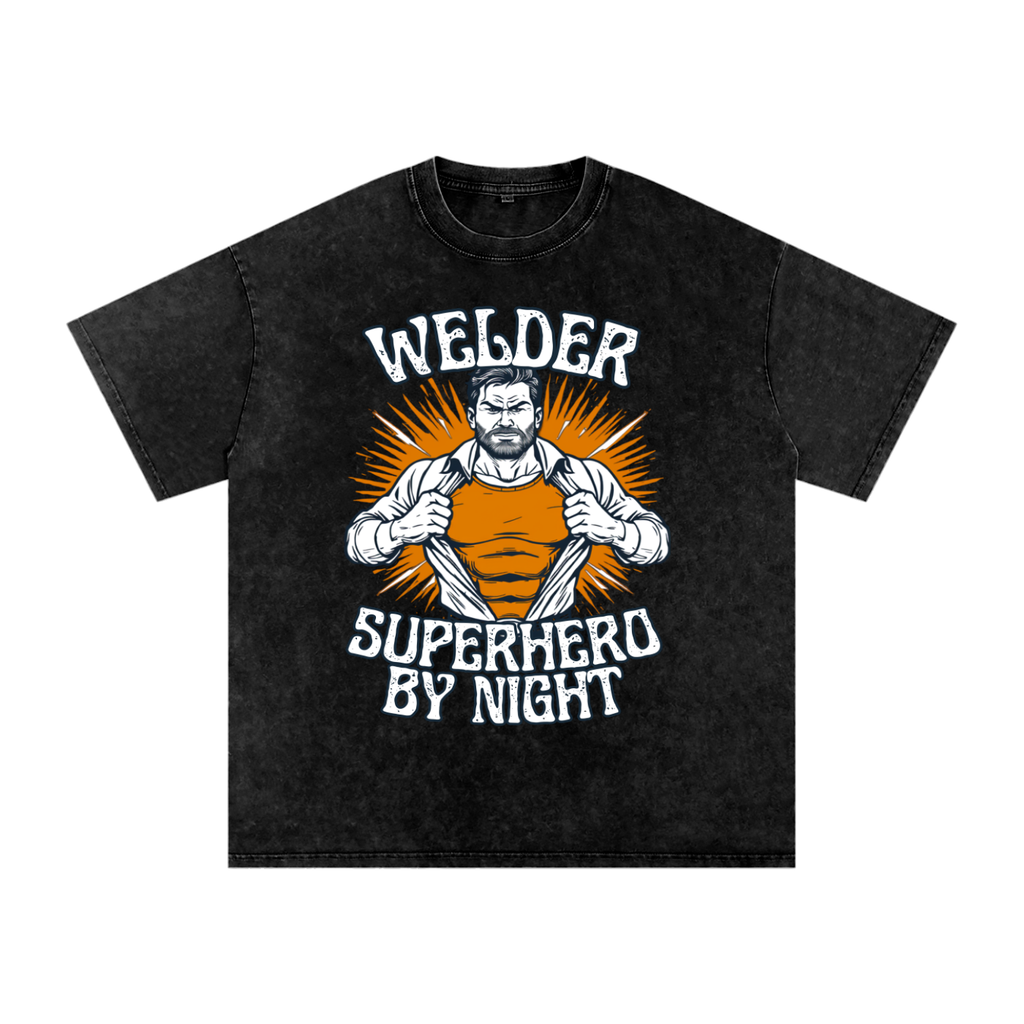 Snow Washed Oversized Cotton T-Shirt
