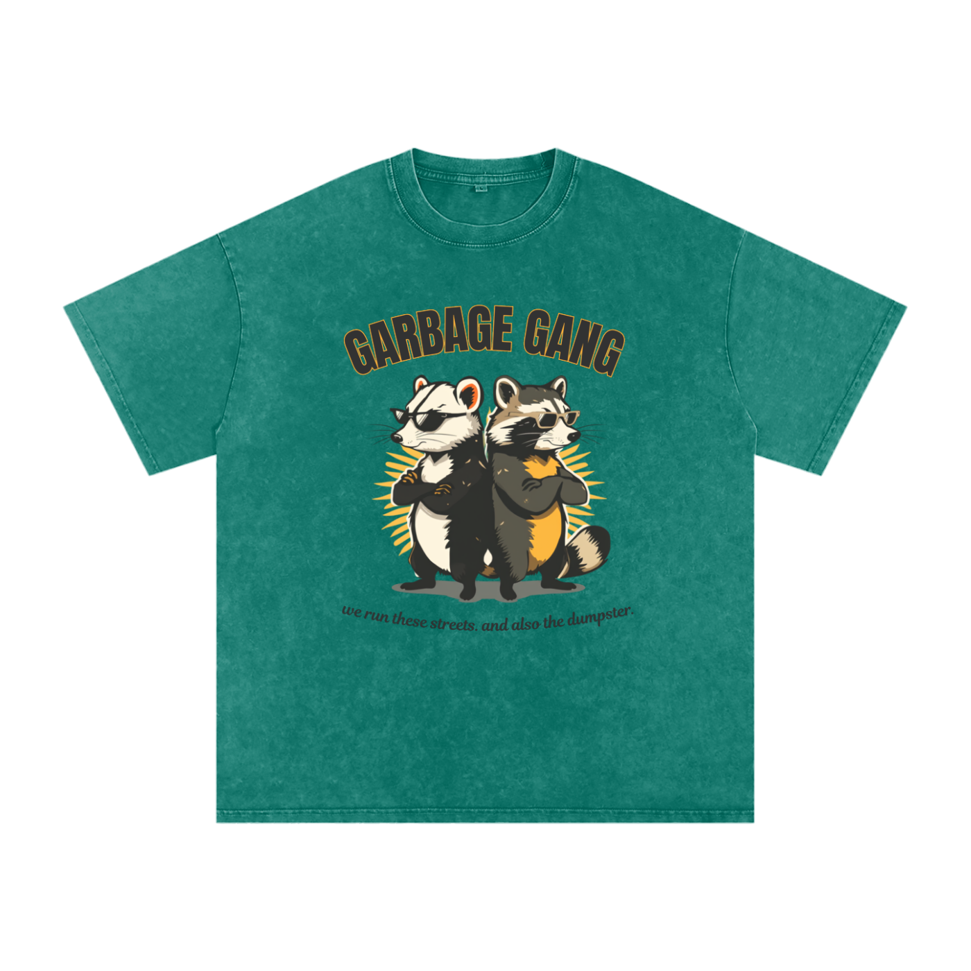 Garbage Gang | Funny Raccoon Oversized Washed T-Shirt