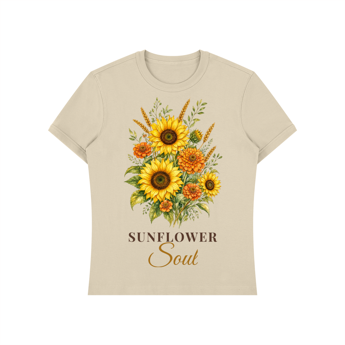 Sunflower Soul Shirt | Sunflower Bouquet Watercolor Graphic Tee for Women