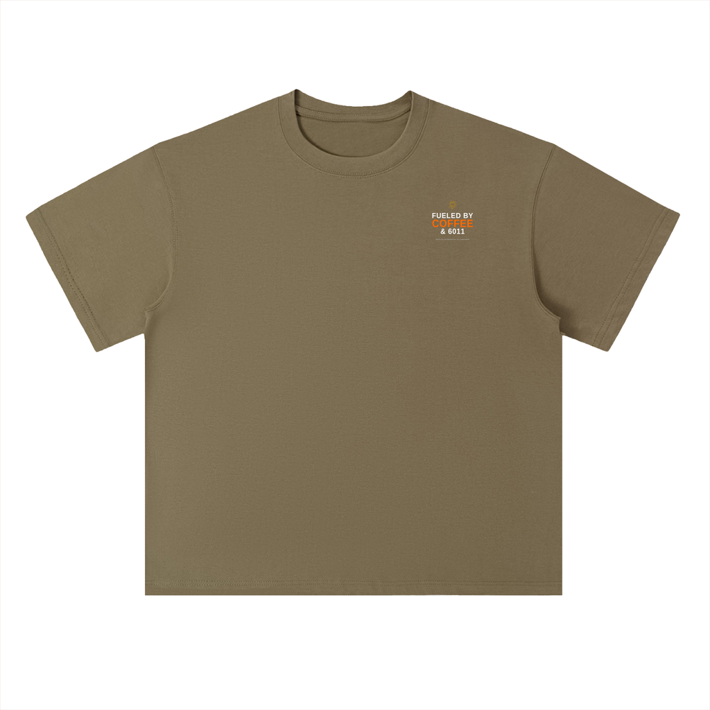 FUELED BY COFFE & 6011 Heavyweight Drop Shoulder Cotton T-Shirt