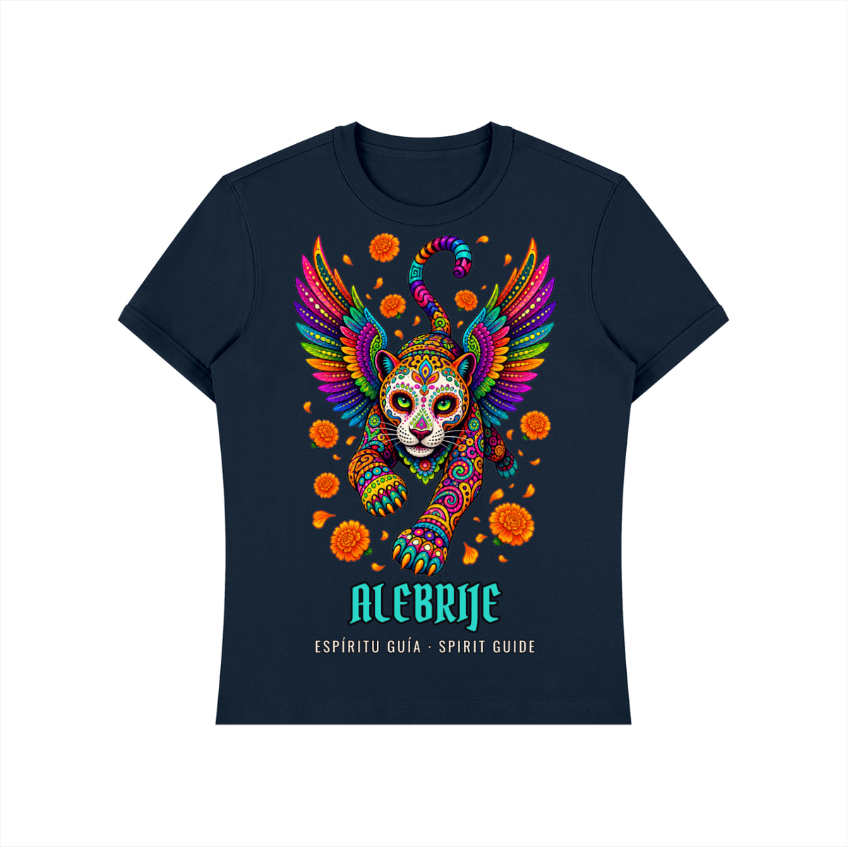 Alebrije T-Shirt | Winged Jaguar Spirit Guide Día de los Muertos Graphic Tee