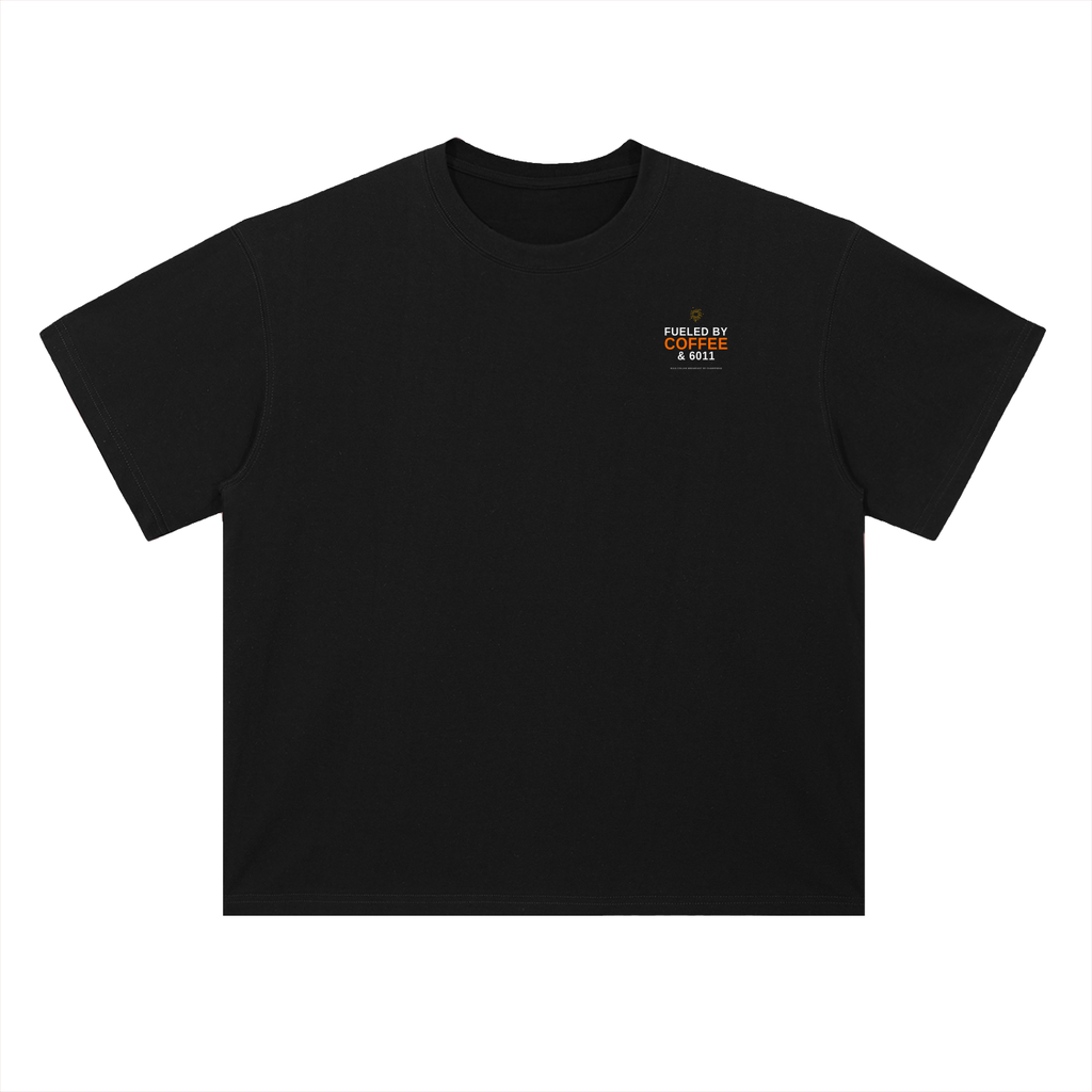 FUELED BY COFFE & 6011 Heavyweight Drop Shoulder Cotton T-Shirt
